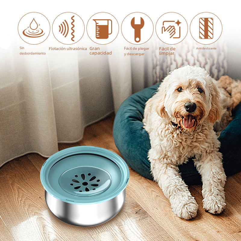 SplashGuard Stainless Steel Pet Bowl